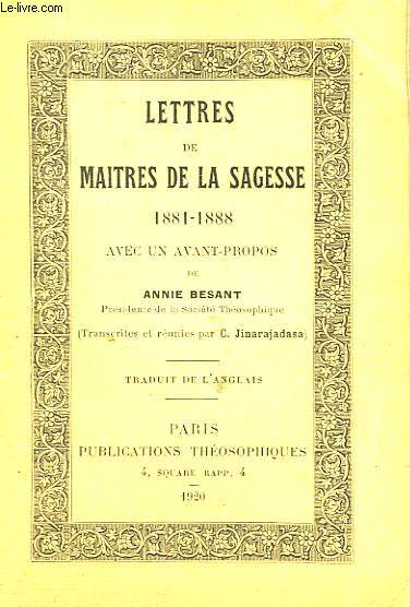 Lettres de Matres de la Sagesse 1881 - 1888