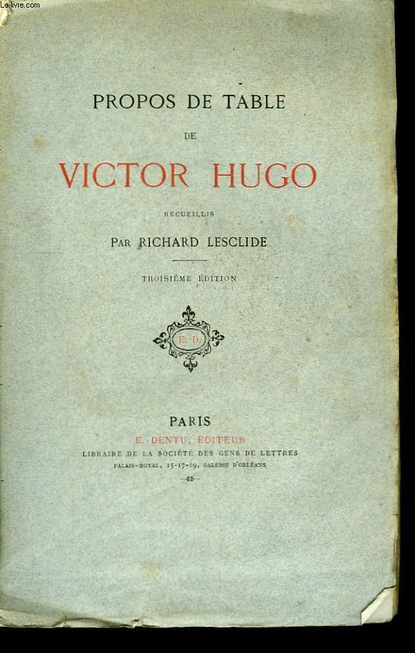 Propos de Table de Victor Hugo