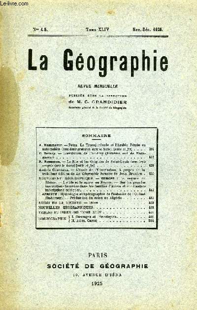 La Gographie n4-5, TOME XLIV
