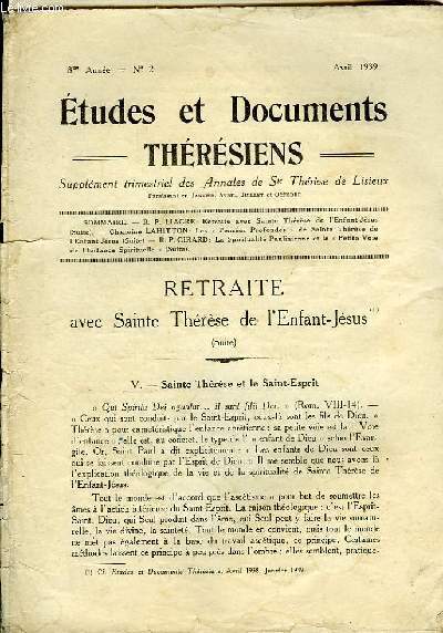 Etudes et Documents Thrsiens n2, 8me anne.