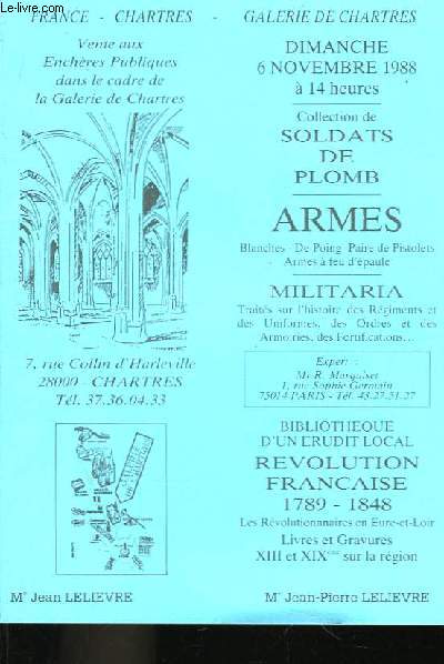 Catalogue de Vente aux Enchres Publiques dans le cadre de la Galerie de Chartres