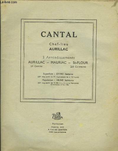 Extrait de l'annuaire du Cantal.