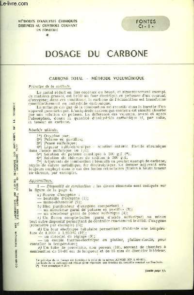 Dosage du Carbone.