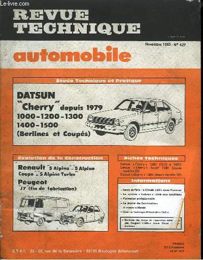 Revue Technique Automobile. N427