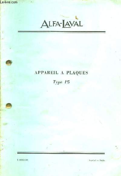 Appareils  plaques, Type P5