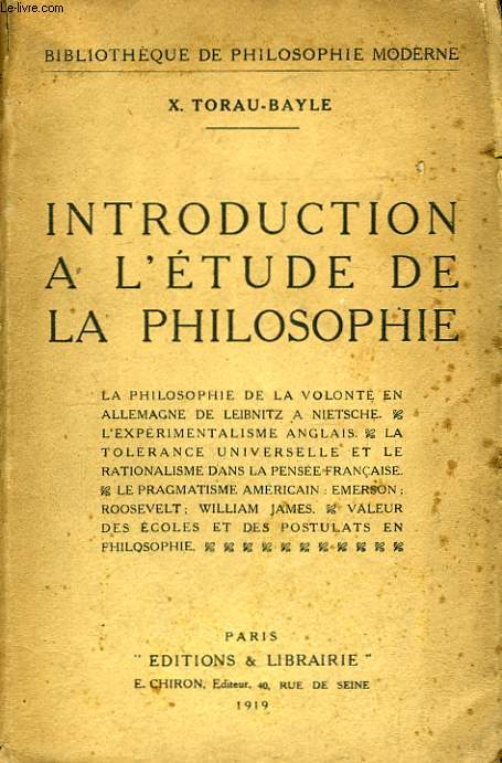 Introduction  l'Etude de la Philosophie