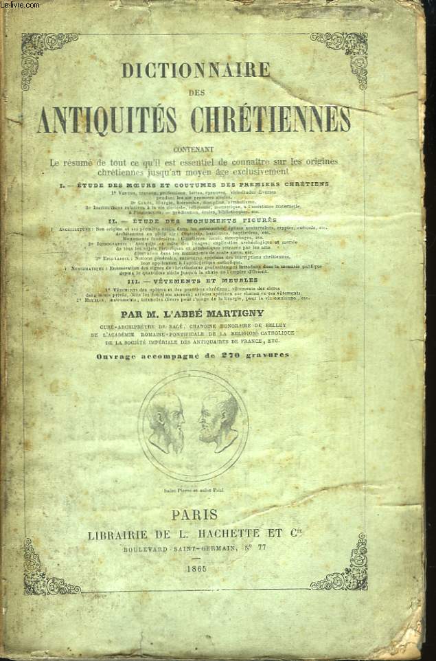 Dictionnaire des Antiquits Chrtiennes.