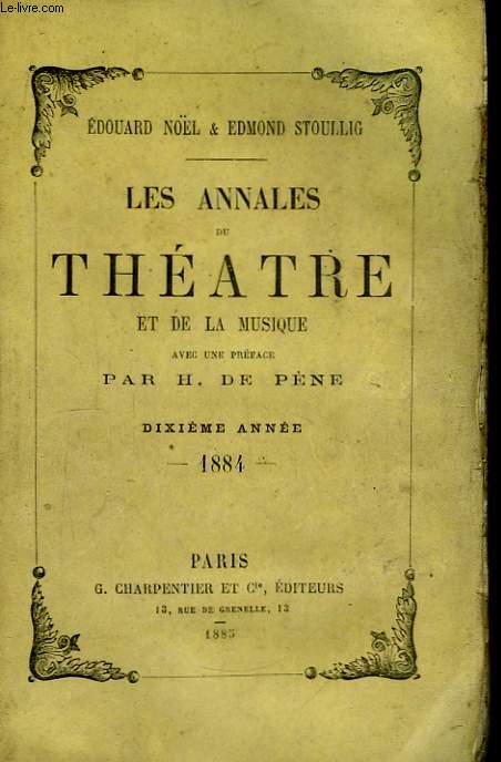 Les Annales du Thtre et de la Musique. 10me anne, 1884
