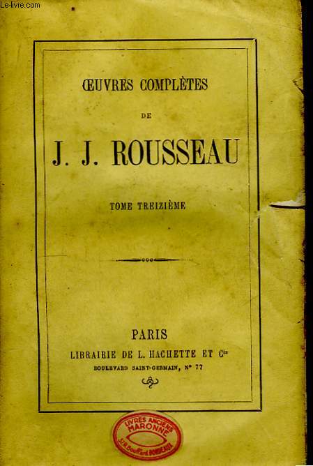 Oeuvres Compltes de J.J. Rousseau. TOME XIII