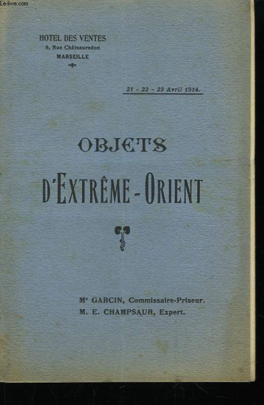 Catalogue des Objets d'Extrme-Orient.
