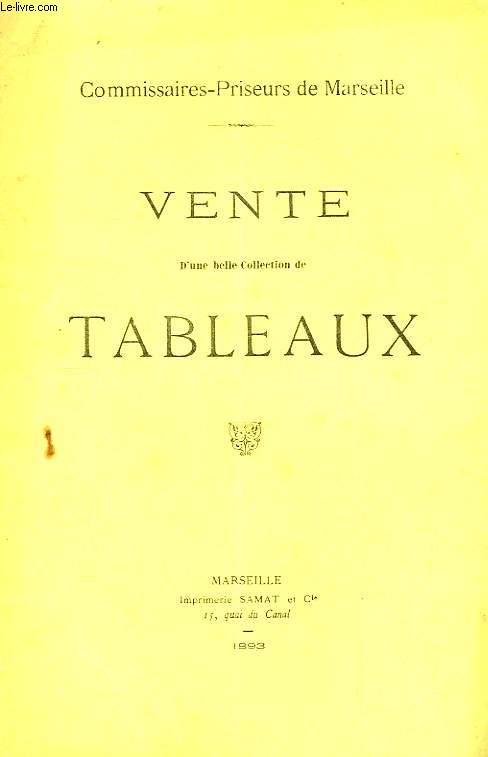 Catalogue d'une Belle Collection de Tableaux.