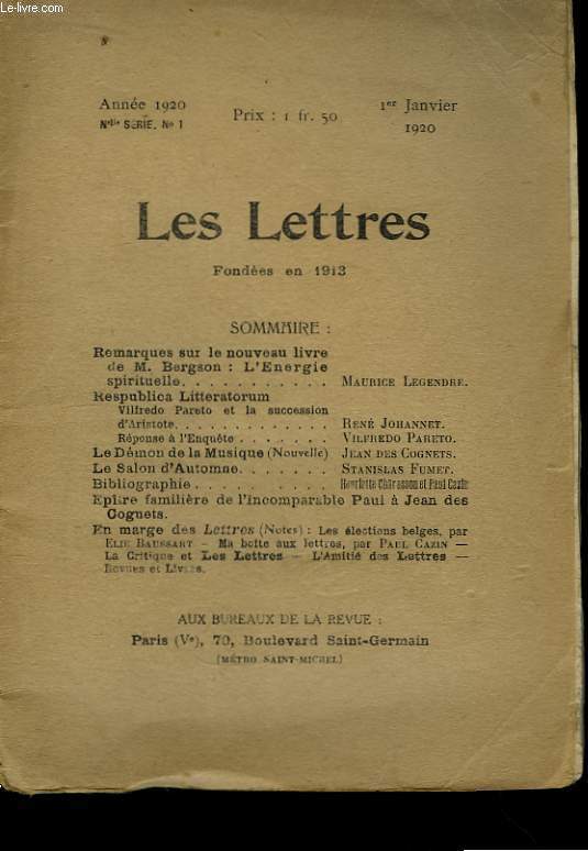 Les Lettres. N1