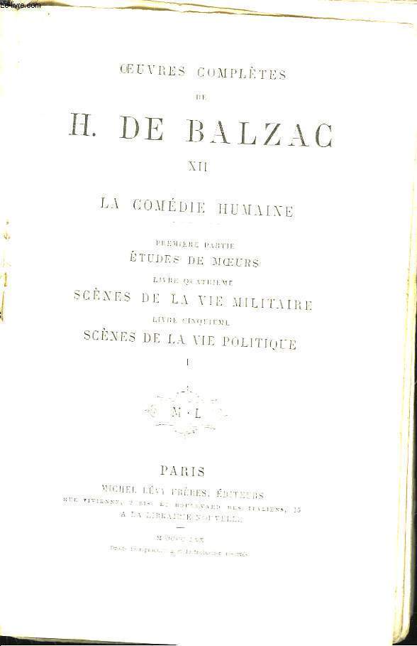 Oeuvres Compltes de H. de Balzac. TOME XII : La Comdie Humaine.