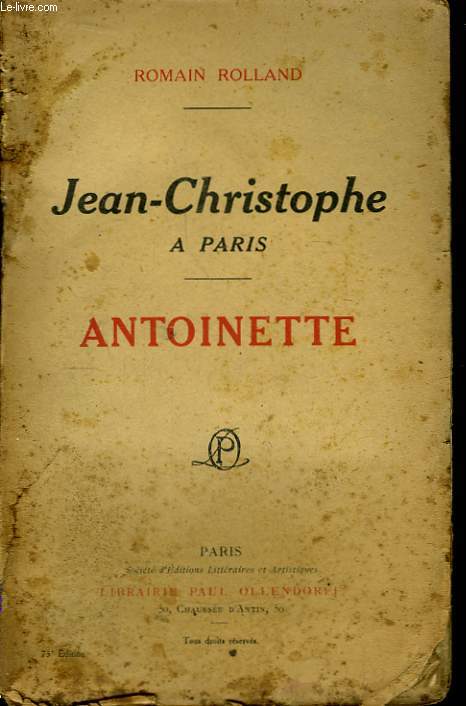 Jean-Christophe  Paris. Antoinette.