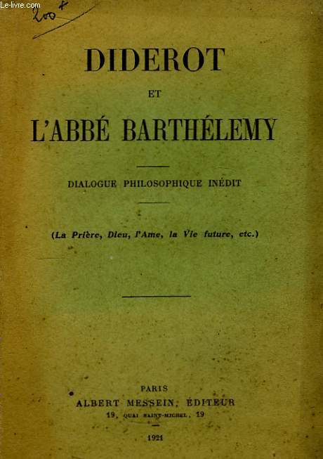 Diderot et l'Abb Barthlmy