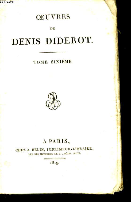 Oeuvres de Denis Diderot. TOME VI.