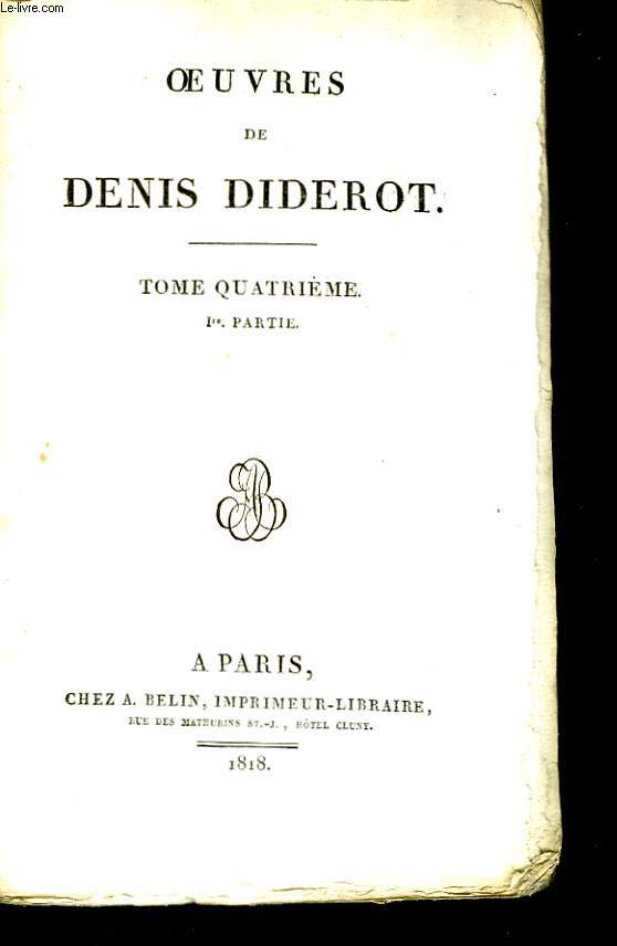 Oeuvres de Denis Diderot. TOME IV, 1re partie.