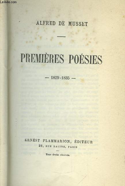 Premires Posies. 1829 - 1835