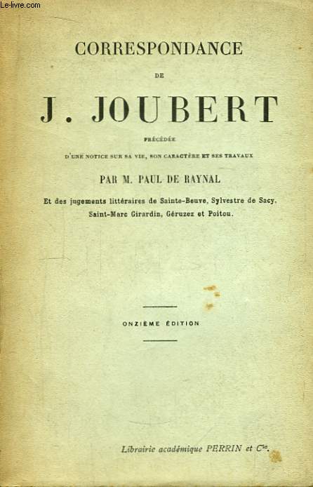 Correspondace de J. Joubert.