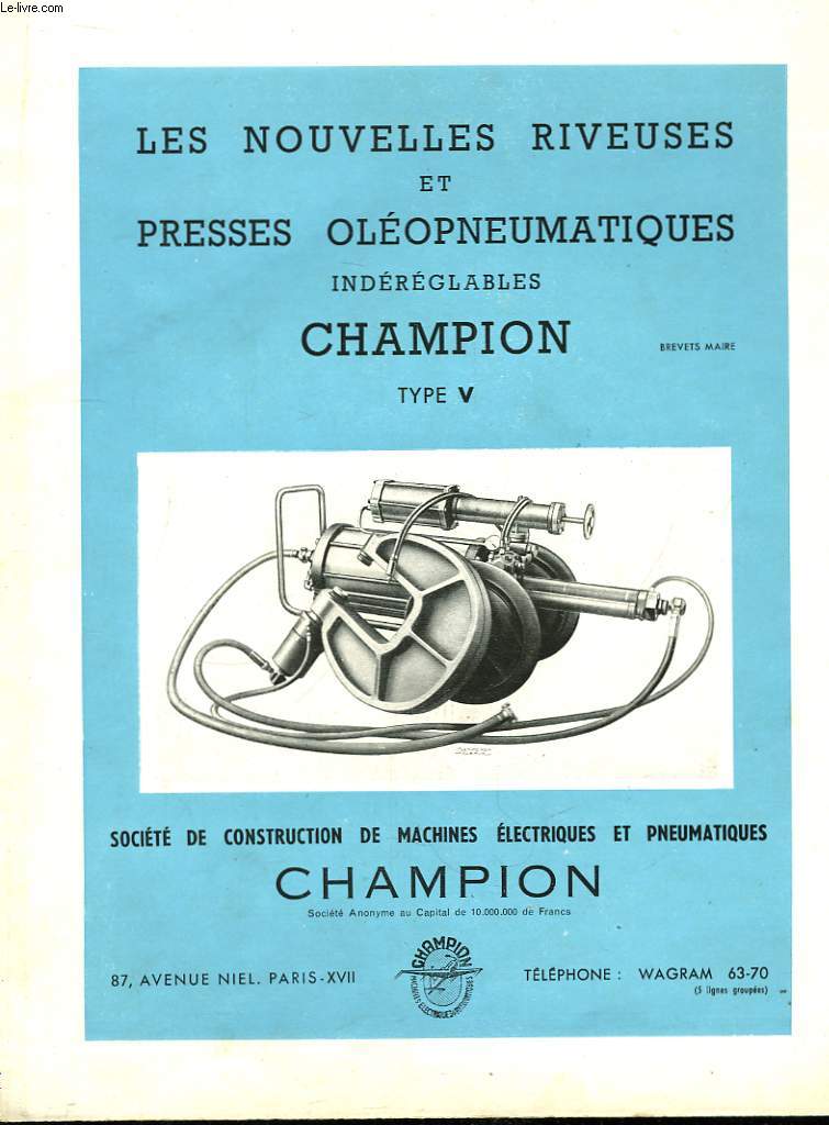 Brochure Champion, Machines lectriques pneumatiques.