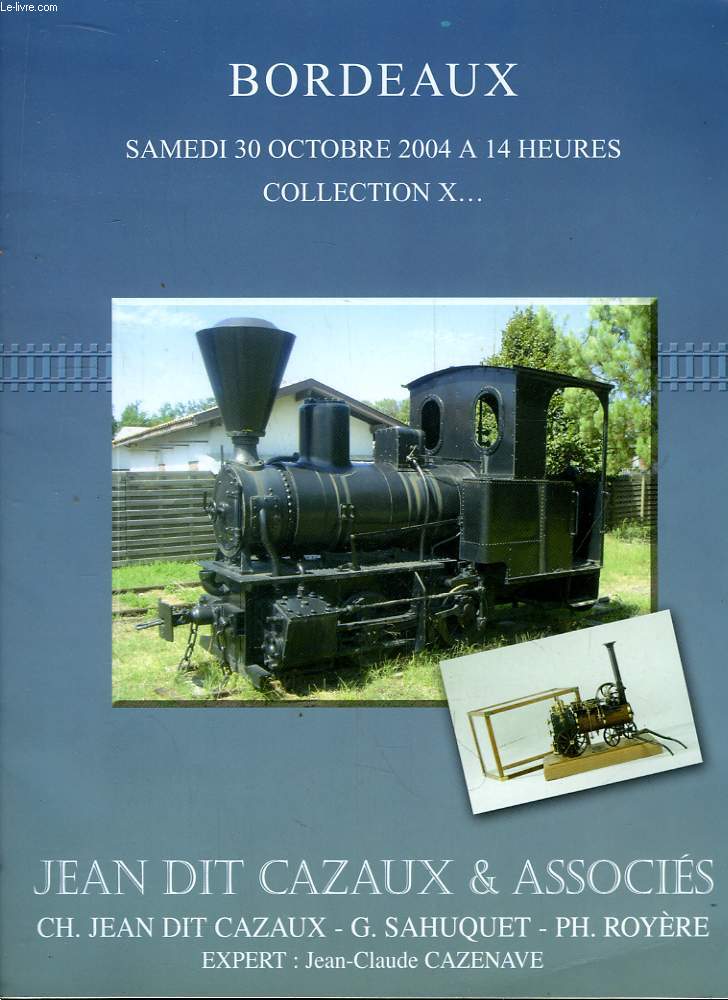 Catalogue de la Vente aux Enchres publiques du 30 octobre 2004.