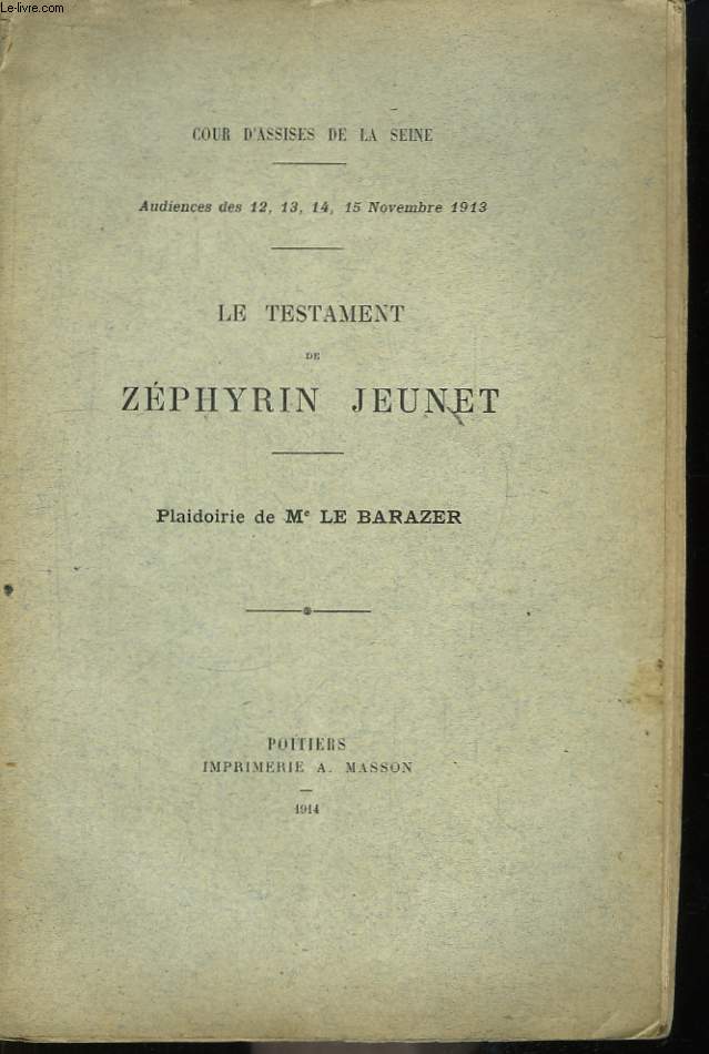 Le Testament de Zphyrin Jeunet