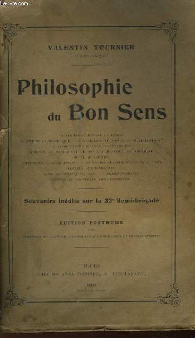 Philosophie du Bon Sens.