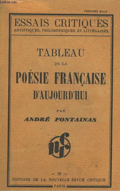 Tableau de la Posie Franaise d'Aujourd'hui.