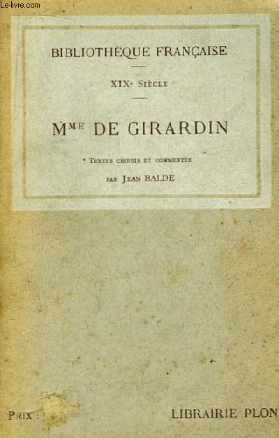 XIXme sicle. Mme De Girardin