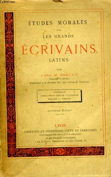 Etudes Morales sur les Grands Ecrivains Latins.