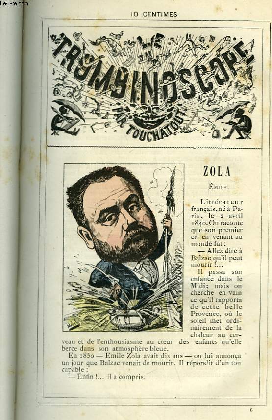 Le Trombinoscope N6 : Emile Zola.