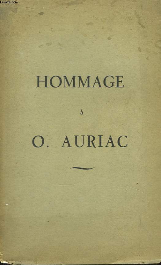Hommage  O. Auriac.