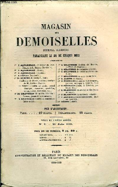 Magasin des Demoiselles. N9 - 16me anne : Beffroy de Reigny, dit Le Cousin Jacques, (fin), par La Rainville - Nettoyage de la Soie ...