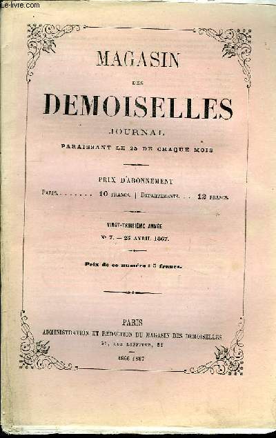 Magasin des Demoiselles. N7 - 23me anne : L'Exposition Universelle, par M.L.G. - La vache et la gnisse, par Antoine Carteret ...