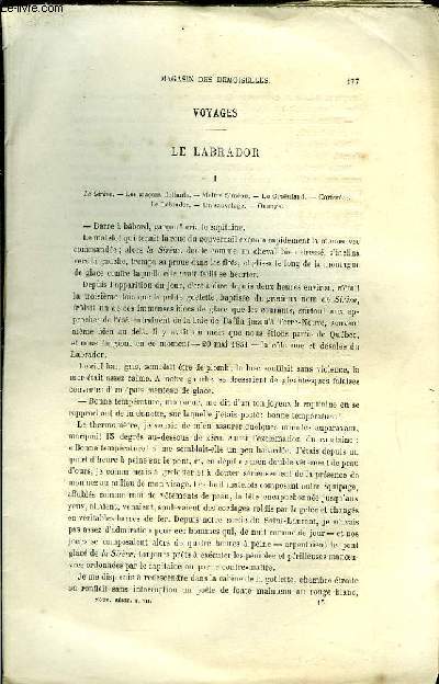 Magasin des Demoiselles. N8 - 32me anne : Le Labrador, par Lucien Biart - Les ponts de Rome, par M.A. Delacroix ...