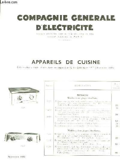 Notice d'Appareils de Cuisine.