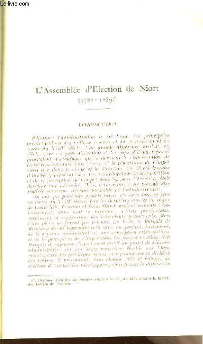L'Assemble d'Election de Niort (1787 - 1789).