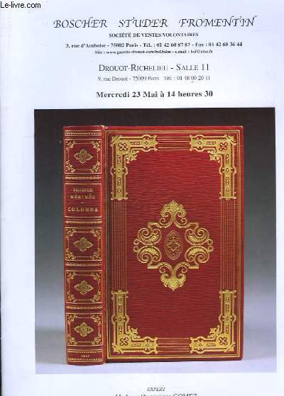 Catalogue de la Vente aux Enchres du 23 mai 2007,  Drouot-Richelieu, de livre anciens et XIXe sicle ...