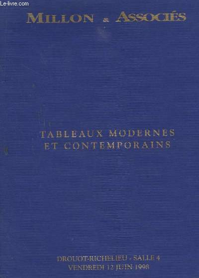 Catalogue de la Vente aux Enchres du 12 juin 1998,  Drouot-Richelieu. Tableaux modernes et contemporains.