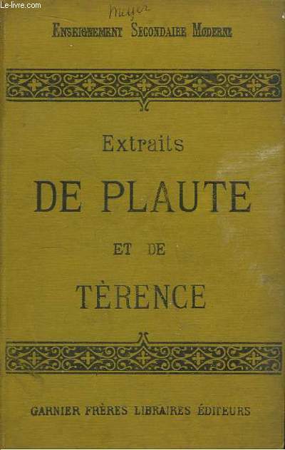 Extraits de Plaute et de Trence.