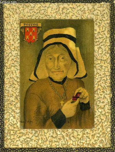 Carte Postale Ancienne (CPA), portrait original en couleurs, d'une femme coiffe du Poitou.