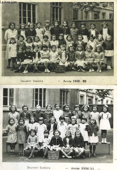 Lot de 6 photographies originales anciennes en noir et blanc, de L'Ecole Rue Smith Cours Prpratoire Annes, 1949 - 50, 1950 - 51, 1951 - 52, 1952 - 53, 1953 - 54.