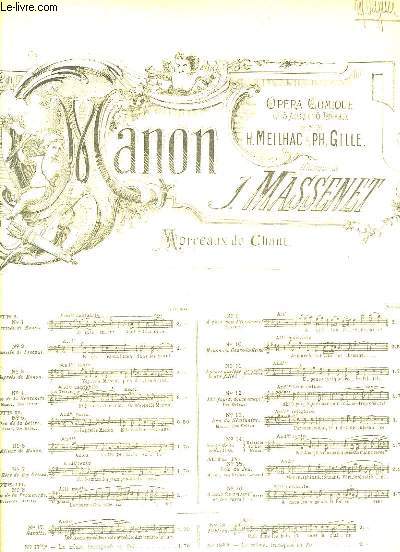 Manon N16 : A nous les Amours et les Roses ! Partition Chant et Piano.