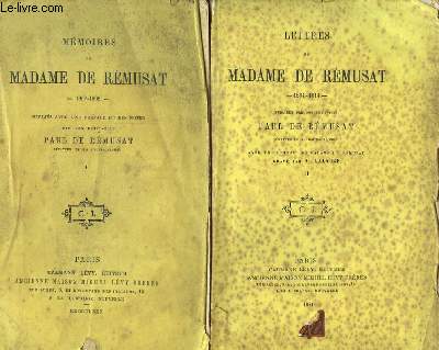Lettres de Madame de Rmusat. En 2 volumes. TOME 1er : 1802 - 1808. TOME 2nd : 1804 - 1814