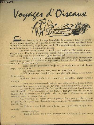Les Contes de Perrette. N291 : Voyages d'Oiseaux.