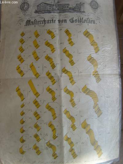 Mustercharte von Goldleisten (Gold Leisten). 40 modles de moulures et corniches