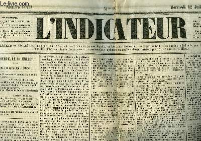 L'Indicateur N14811 - 51me anne, du mercredi 12 juillet 1854