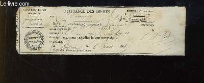 Quittances des Droits, dat du 6 fvrier 1875,  Bordeaux