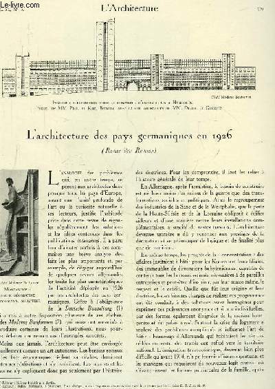 L'Architecture. N5 - Volume XL : L'architecture des pays germaniques en 1926, par Paul Etard - 