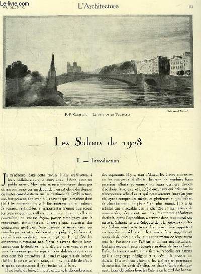 L'Architecture. N6 - Volume XLI : Les Salons de 1928 - Le Pont gant de Plougastel, par Em. Maigrot ...